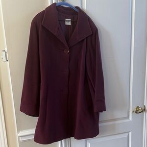 Cinzia Rocco Burgundy Wool Coat